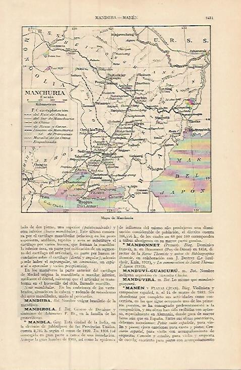 LAMINA ESPASA 9365: Mapa de Manchuria