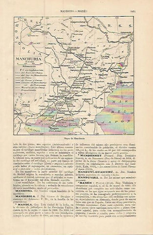 LAMINA ESPASA 9365: Mapa de Manchuria
