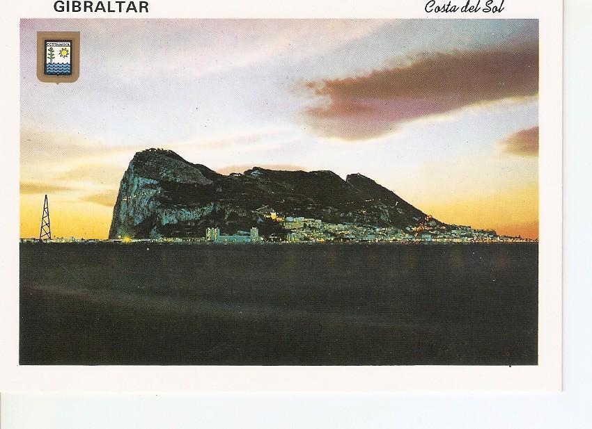 Postal 025004 : Vista nocturna del Peñon de Gibraltar. Costa del Sol