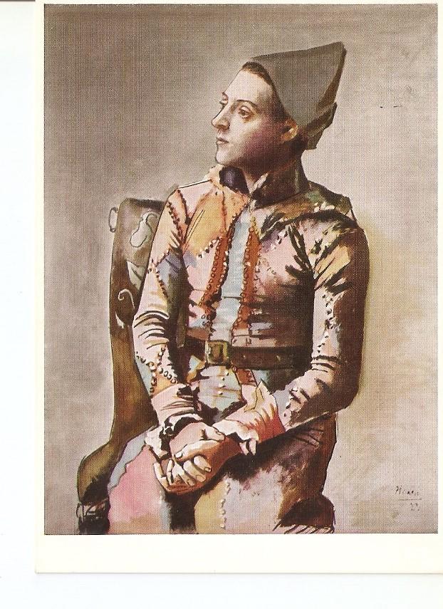 Postal 027682 : Pablo Picasso, Sitting Harlequin, 1923