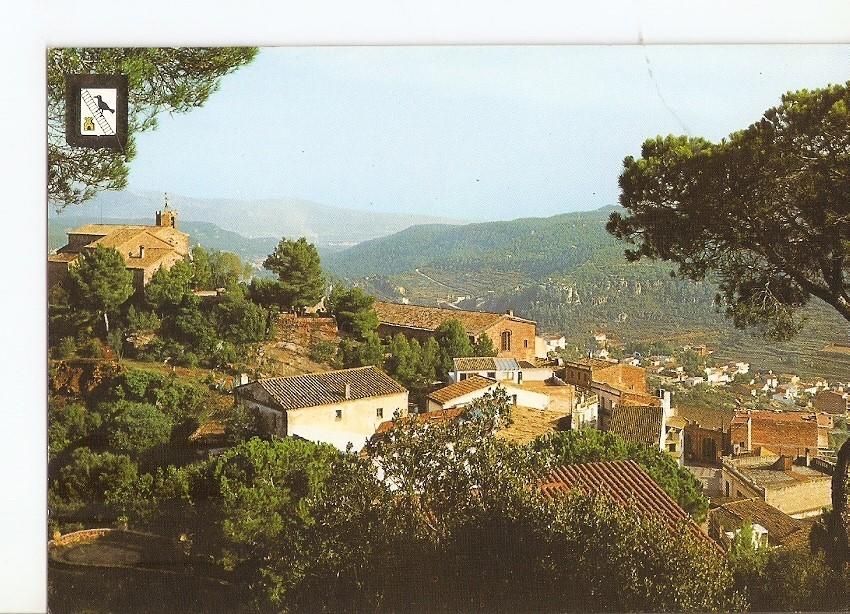Postal 028960 : Corbera Alta de Llobregat (Barcelona). Iglesia, Castillo y al fondo Corbera Baja