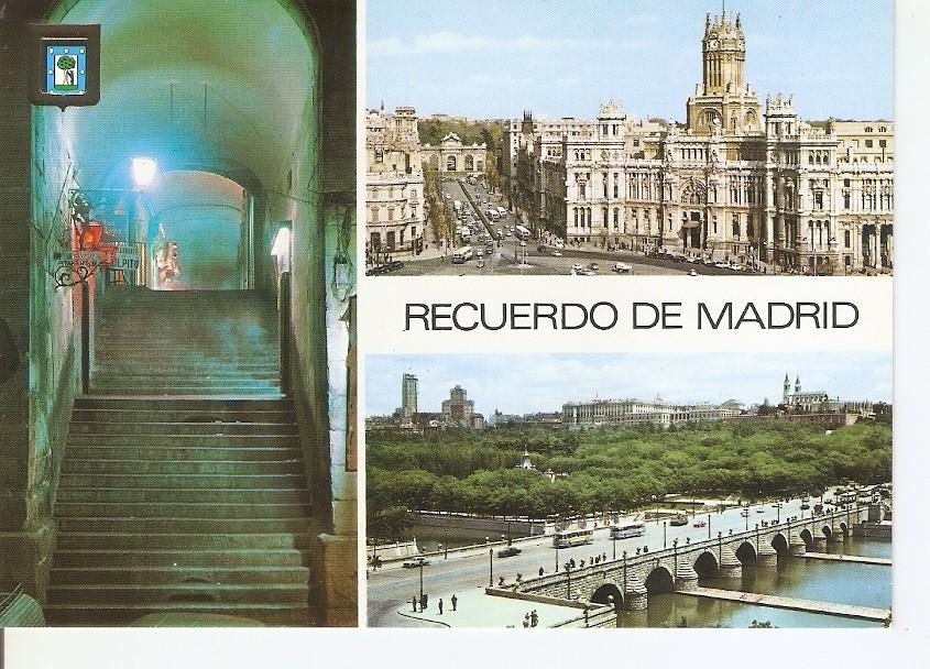 Postal 036908 : Madrid. Arco de Cuchilleros. Palacio de Comunicaciones. Puente de Segovia y Rio Manzanares