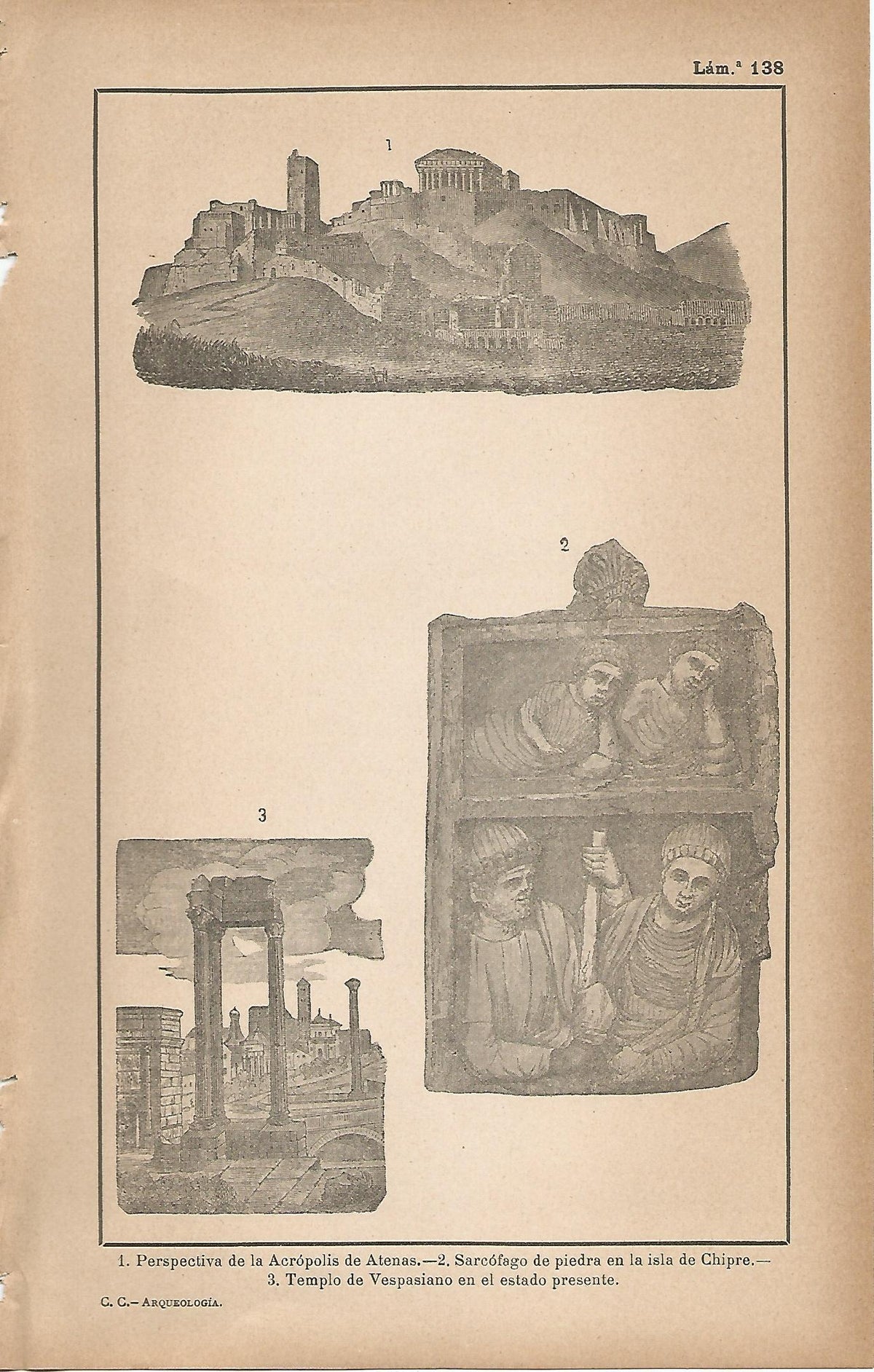 Lamina 138: Acropolis - Sarcofago de Chipre - Templo de Vespasiano