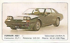 CROMO 252 ALBUM COCHES MOTOR 16: FERRARI - 400 I