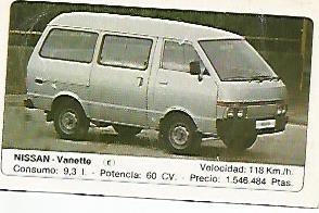 CROMO 334 ALBUM COCHES MOTOR 16: NISSAN VANETTE
