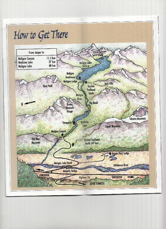Triptico Turistico: Jasper National Park / Alberta (Canada) - MALIGNE LAKE, Outdoor Recreation in the Canadian Rockies