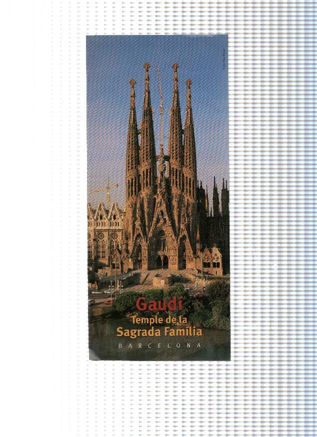 Triptico Turistico: GAUDI, TEMPLO DE LA SAGRADA FAMILIA - Barcelona (1993)