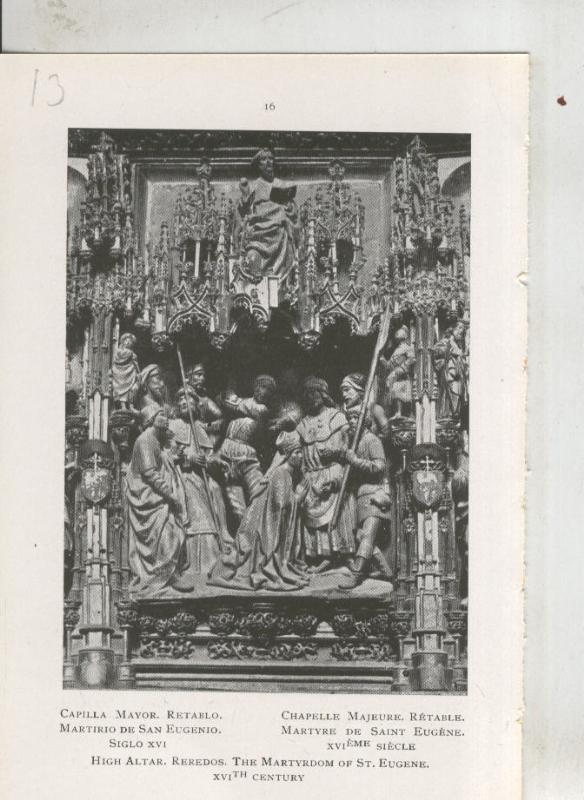 Catedral de Toledo: lamina 13: Retablo Martirio de San Eugenio de la Capilla Mayor