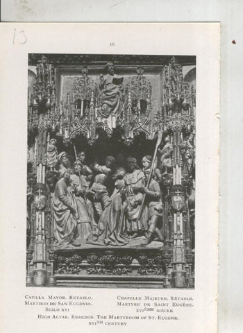 Catedral de Toledo: lamina 13: Retablo Martirio de San Eugenio de la Capilla Mayor