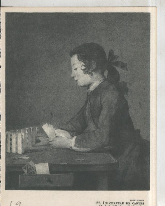 Chardin 1699-1779: lamina 19: Le chateau de cartes