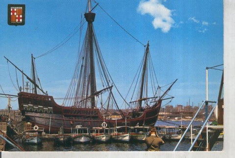 Postal 015792: Carabela Santa Maria en el puerto de Barcelona