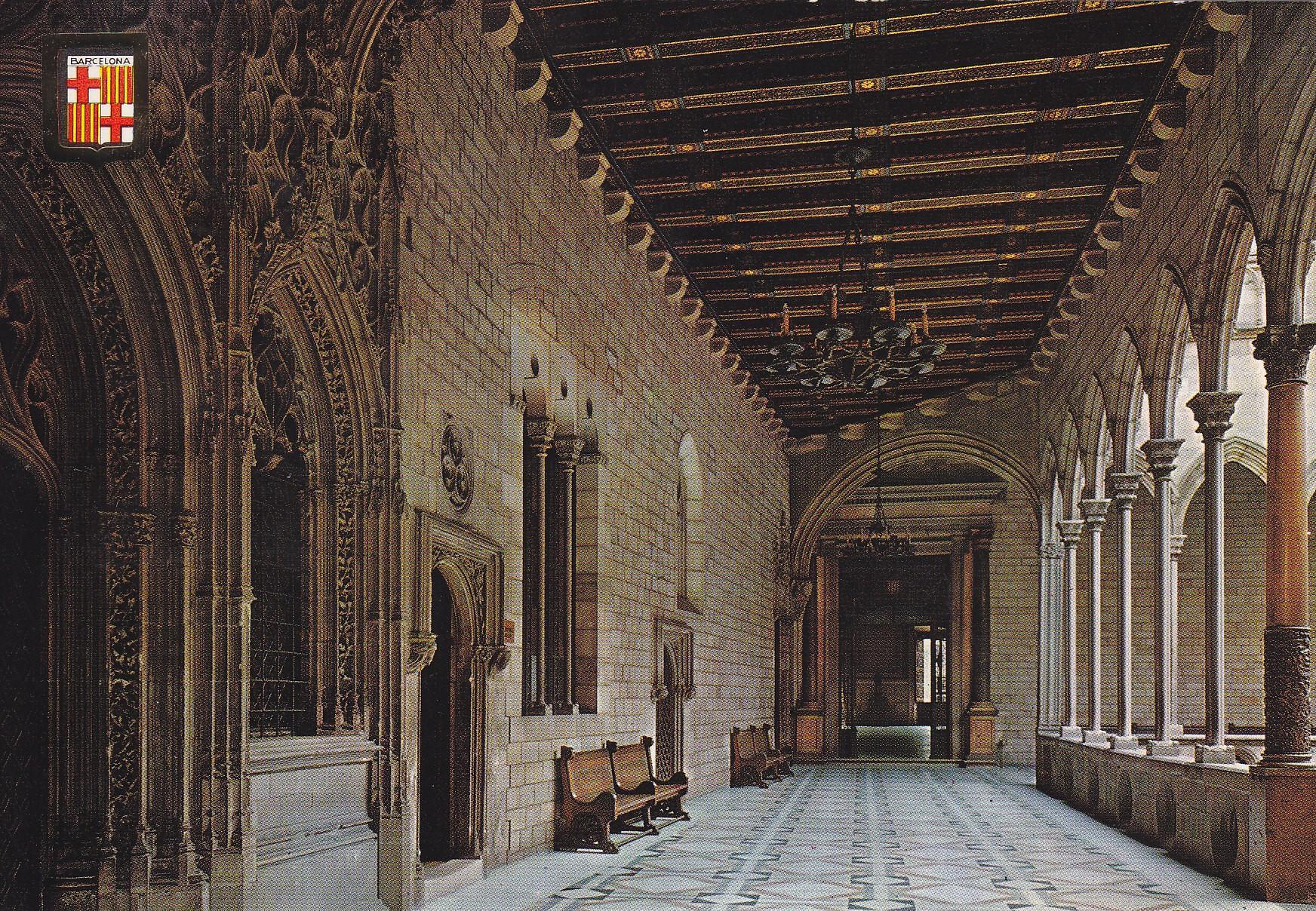 Postal 60233: galeria y puerta capilla San Jorge (Barcelona). 