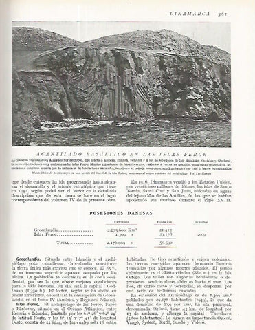 LAMINA 3232: DINAMARCA. Alcantilado en las Islas Feroe