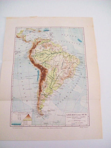 LAMINA ESPASA 5506: Mapa fisico de America del Sur