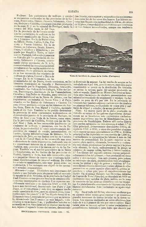 LAMINA ESPASA 10106: Minas de plomo de la Union Cartagena