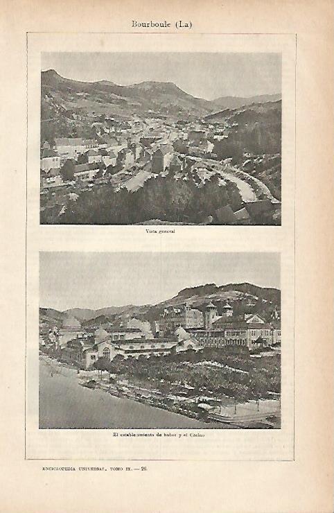LAMINA ESPASA 11720: Vistas de La Bourboule Francia
