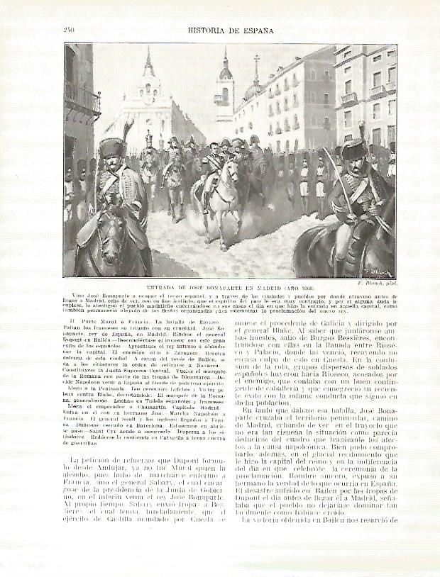 LAMINA 4382: Entrada de Jose Bonaparte en Madrid en 1808