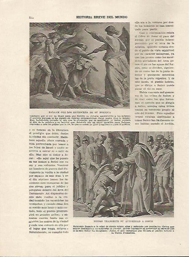 LAMINA 5083: Balaam oye los reproches de su burra. Moises transmite su autoridad a Josue