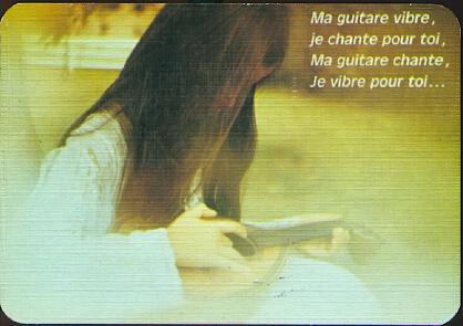 POSTAL 61235: Mujer con ukelele y poema
