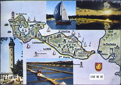 POSTAL 61256: L Ile de Re mapa mosaico