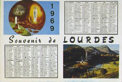 POSTAL 61364: Souvenir de Lourdes