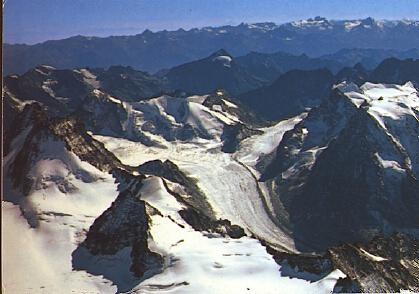 POSTAL 61394: Montañas nevadas vista aerea