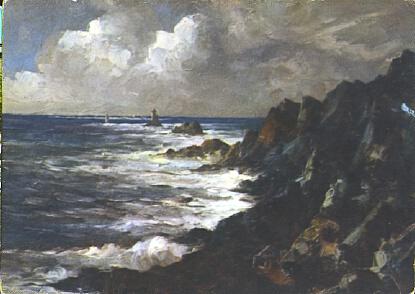 POSTAL 61457: Acantilados y faro al fondo