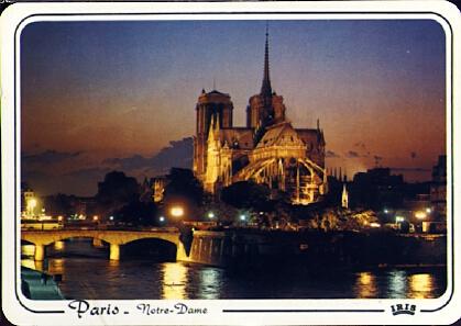 POSTAL 61514: Paris – Notre Dame de noche