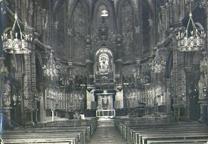 POSTAL 61522: Interior basilica de Montserrat