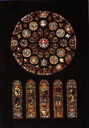 POSTAL 61589: Vidriera de catedral de Chartres