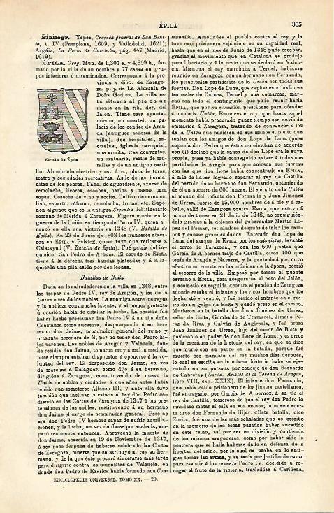 LAMINA ESPASA 16514: Escudo de Epila Zaragoza