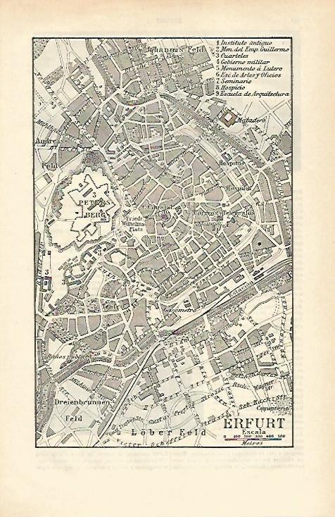 LAMINA ESPASA Alemania 16531: Plano de Erfurt Alemania