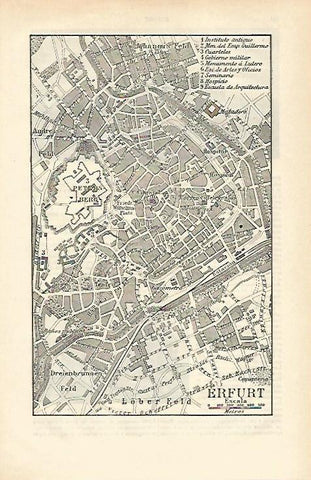 LAMINA ESPASA Alemania 16531: Plano de Erfurt Alemania