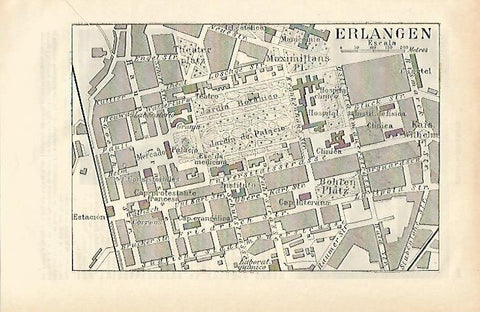 LAMINA ESPASA Alemania 16539: Plano de Erlangen Alemania