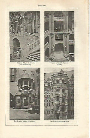 LAMINA ESPASA 16562: Escalera del Palacio de Invierno de San Petersburgo Paris Francfurt y Blois
