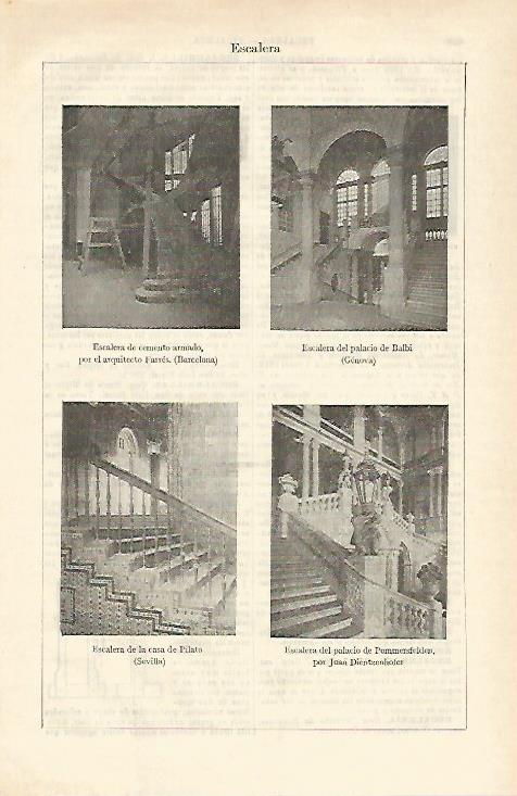 LAMINA ESPASA 16563: Escalera en Sevilla Genova Barcelona y Palacio de Pommersfelden