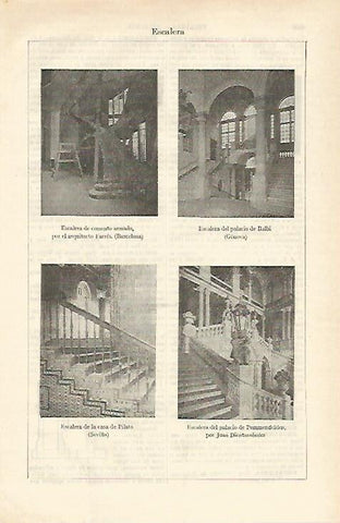 LAMINA ESPASA 16563: Escalera en Sevilla Genova Barcelona y Palacio de Pommersfelden