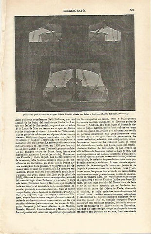 LAMINA ESPASA 16571: Decoracion para la obra de Wagner Tristan e Isolda en el Liceo de Barcelona