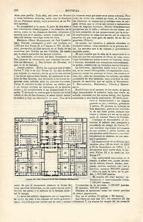LAMINA ESPASA 16597: Planta del Real Monasterio de El Escorial