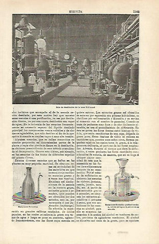 LAMINA ESPASA 16670: Sala de destilacion de la casa Schimmel