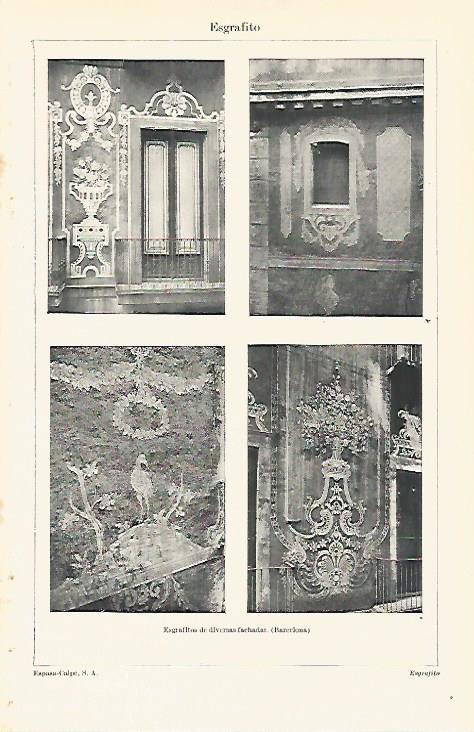 LAMINA ESPASA 16677: Esgrafitos en fachadas de Barcelona