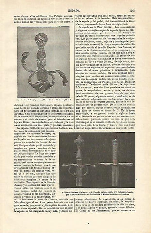 LAMINA ESPASA 16703: Espada cincelada del siglo XVI