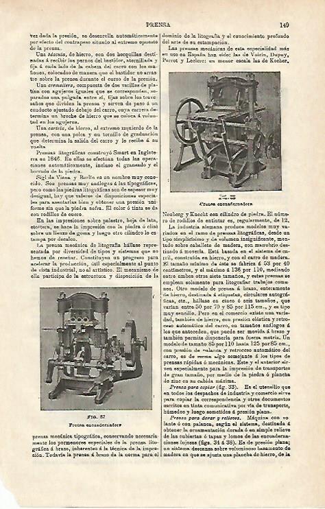 LAMINA ESPASA 16736: Prensa encuadernadora