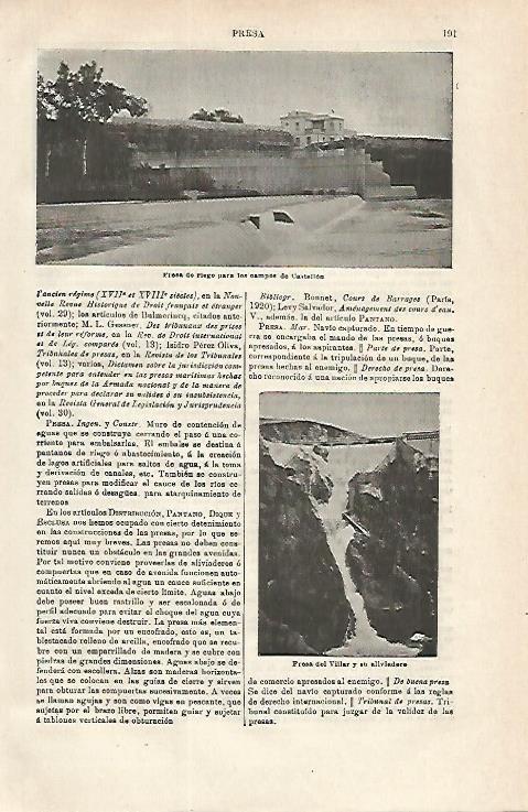 LAMINA ESPASA 16743: Presa de riego en Castellon