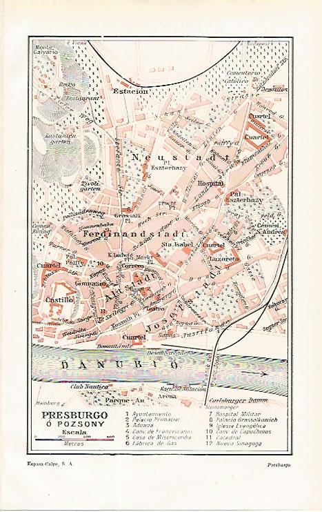 LAMINA ESPASA 16747: Plano de Presburgo  Eslovaquia