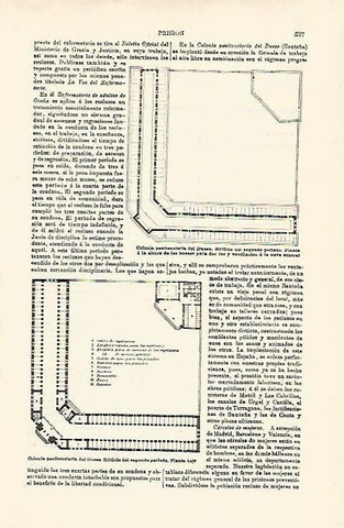 LAMINA ESPASA 16801: Plantas de la penitencieria del Dueso