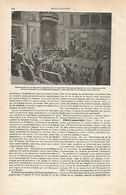 LAMINA ESPASA 16818: Proclamacion de la Republica Española por Pellicer