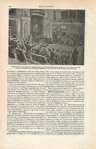 LAMINA ESPASA 16818: Proclamacion de la Republica Española por Pellicer