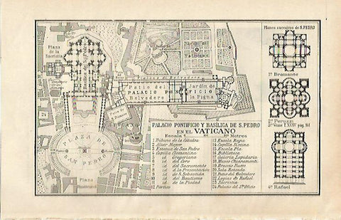 LAMINA ESPASA 16863: Planta del Palacio del Vaticano