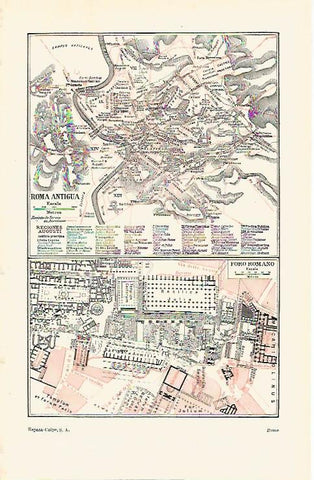 LAMINA ESPASA 16867: Mapa de Roma antigua
